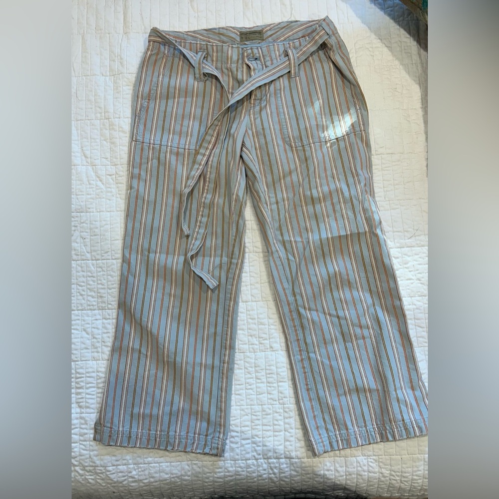Vintage American Eagle Outfitters Striped Cotton Capri Pants